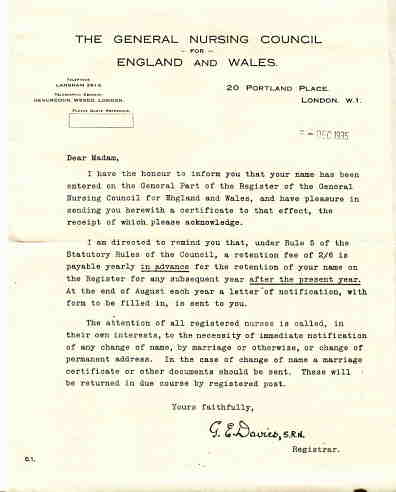 GNC Eam Admission Letter 1935