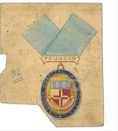 Lodon Hospital Aid Society - Founder badge sketch