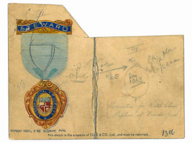 London Hospital Aid Society badge sketch - Stewards Jewel